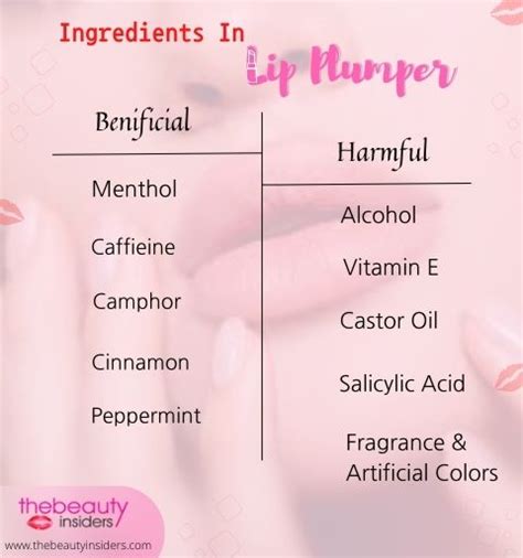 lip plumper ingredients